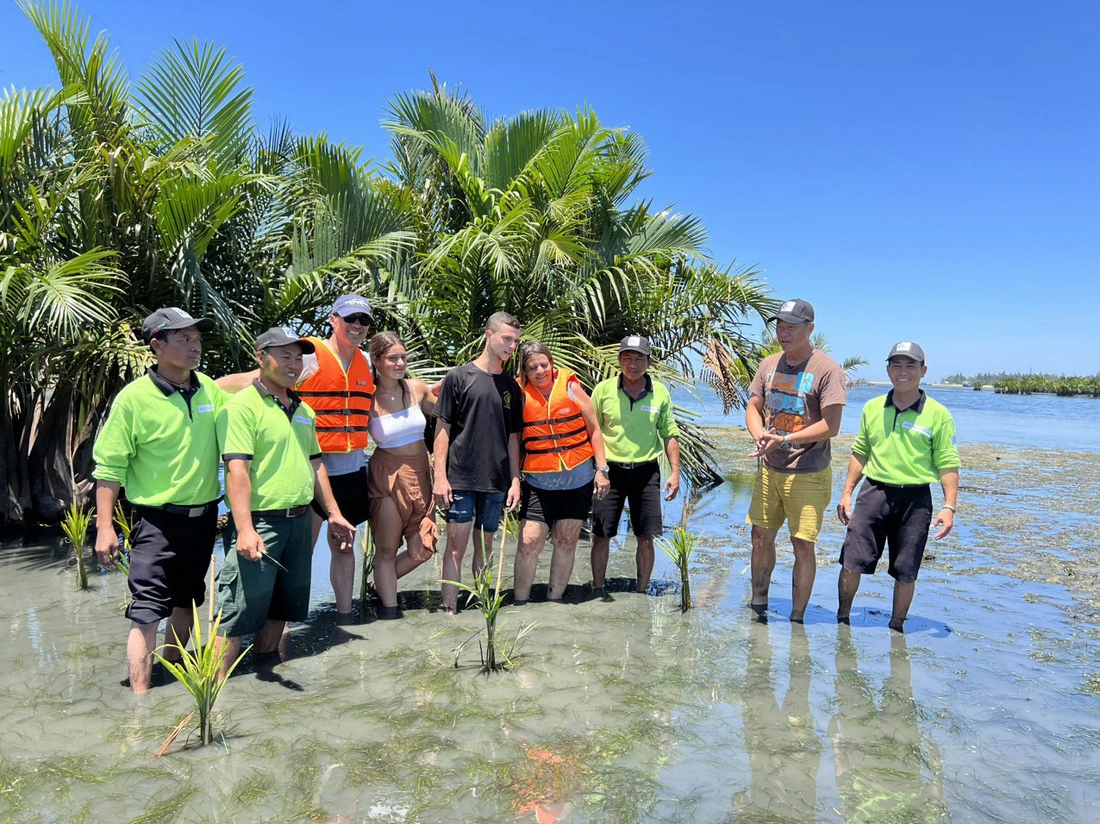 Jack Tran Tours Hoi An Company combines sightseeing with coconut planting at Cam Thanh coconut forest